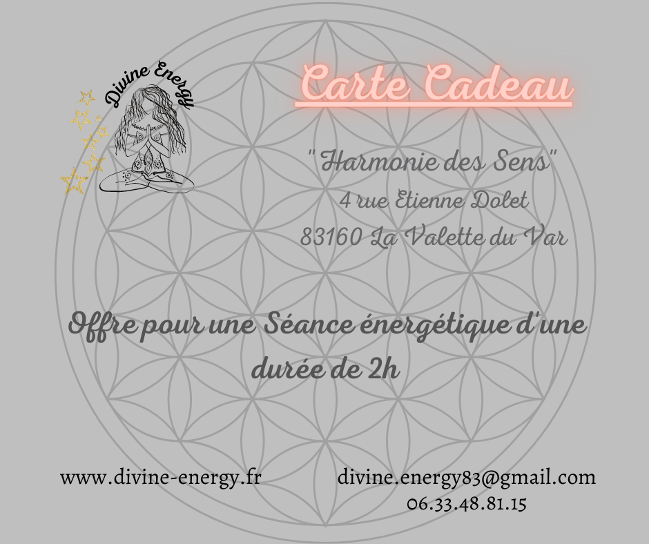 Carte cadeau au choix pour une séance énergétique